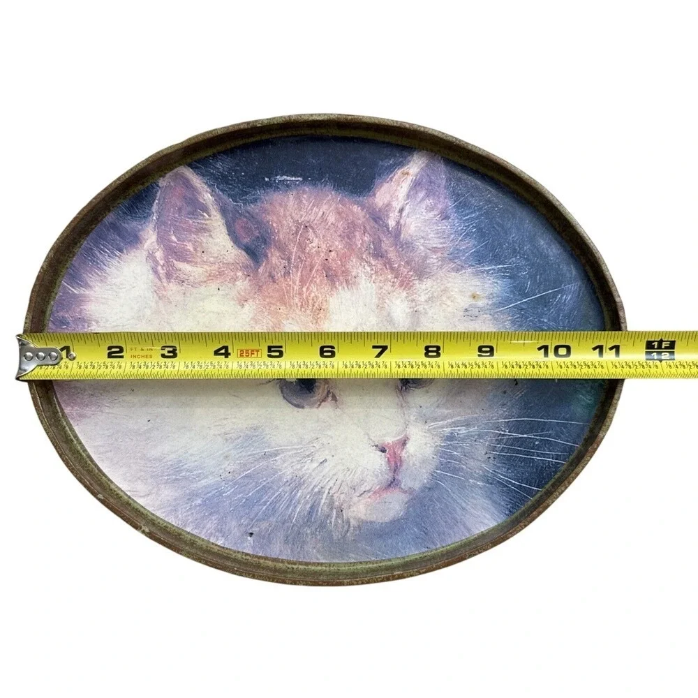 1995 Clay Art‎ San Francisco Decoupage Art Fluffy Cat Vanity Tray